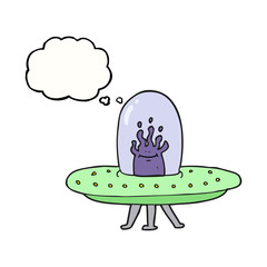 thought bubble cartoon flying saucer