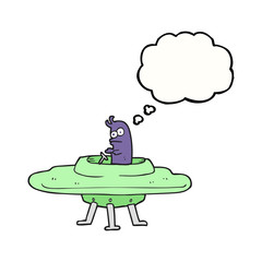 thought bubble cartoon flying saucer