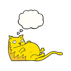 thought bubble cartoon fat cat