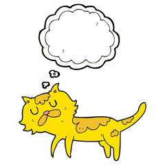 thought bubble cartoon cat