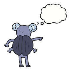 thought bubble cartoon pointing insect