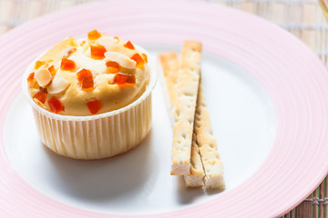 Cup cake with breadstick