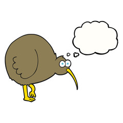 thought bubble cartoon kiwi bird