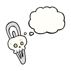 thought bubble cartoon skull hairclip