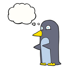 thought bubble cartoon penguin