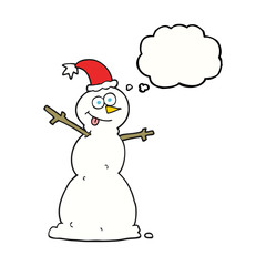 thought bubble cartoon snowman