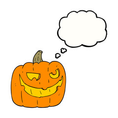 thought bubble cartoon halloween pumpkin