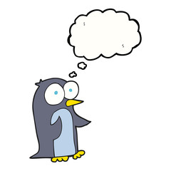 thought bubble cartoon penguin