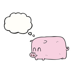 thought bubble cartoon pig