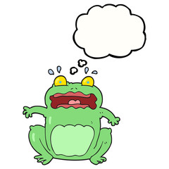 thought bubble cartoon funny frightened frog