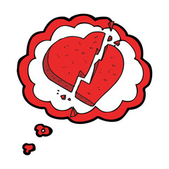 thought bubble cartoon broken heart symbol