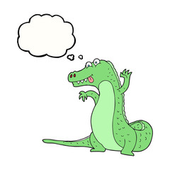 thought bubble cartoon crocodile