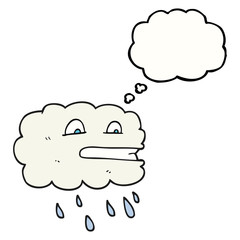 thought bubble cartoon rain cloud