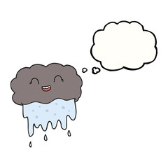thought bubble cartoon rain cloud