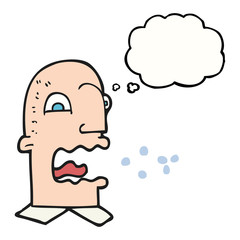 thought bubble cartoon burping man