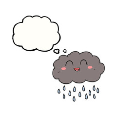 thought bubble cartoon rain cloud