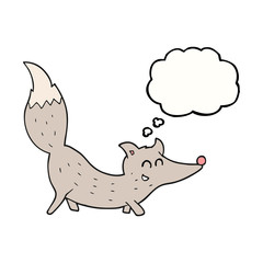 thought bubble cartoon little wolf