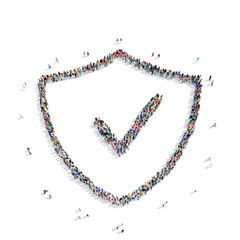people shape  shield check mark