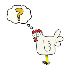 thought bubble cartoon confused chicken