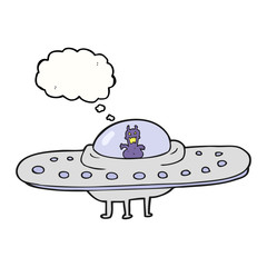 thought bubble cartoon flying saucer