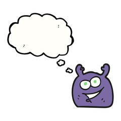 thought bubble cartoon little alien