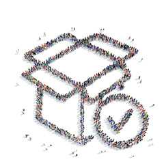 people shape  box  check mark