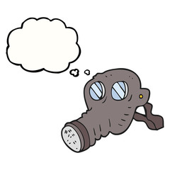 thought bubble cartoon gas mask