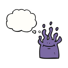 thought bubble cartoon little alien