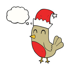 thought bubble cartoon christmas robin