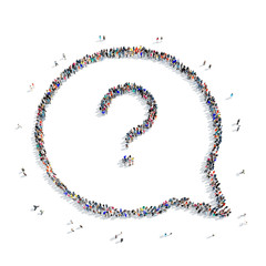 people shape  chat bubble question mark
