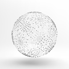 Fototapeta na wymiar 3d Sphere. Global Digital Connections. Technology Concept. Vector Illustration. 