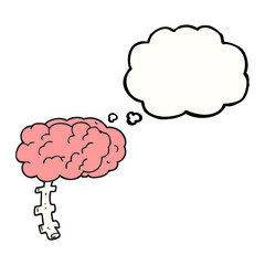 thought bubble cartoon brain
