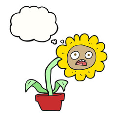 thought bubble cartoon sad flower