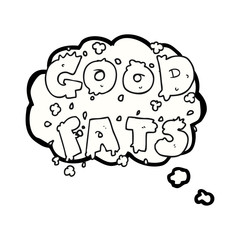 thought bubble cartoon good fats sign