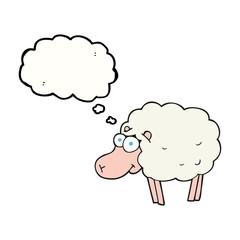 funny thought bubble cartoon sheep