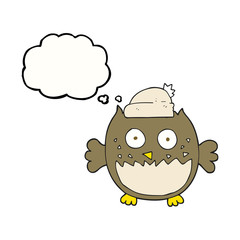 thought bubble cartoon owl