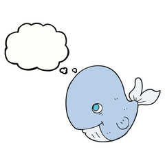 thought bubble cartoon happy whale