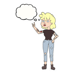 thought bubble cartoon rocker girl