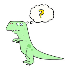 thought bubble cartoon confused dinosaur
