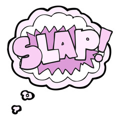 thought bubble cartoon slap symbol