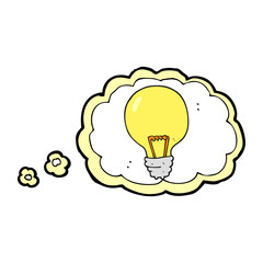 thought bubble cartoon light bulb