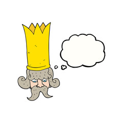 thought bubble cartoon king with huge crown