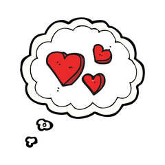 thought bubble cartoon hearts