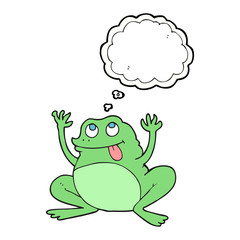 funny thought bubble cartoon frog