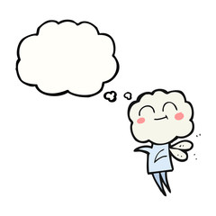 thought bubble cartoon cute cloud head imp
