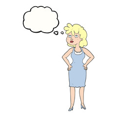 thought bubble cartoon annoyed woman