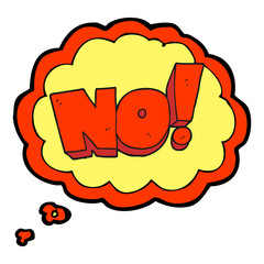 thought bubble cartoon NO! shout