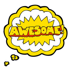 awesome thought bubble cartoon shout