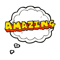 thought bubble cartoon amazing word