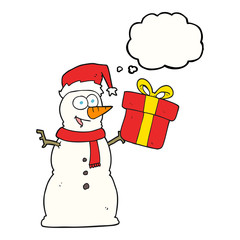 thought bubble cartoon snowman